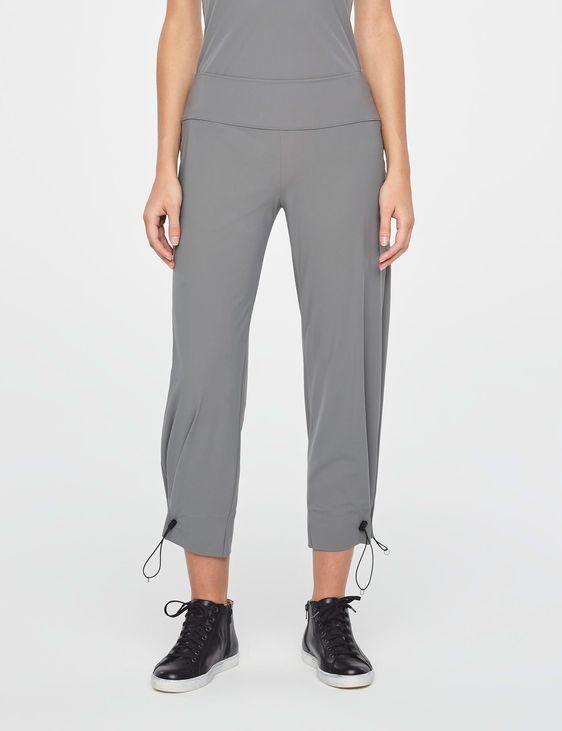 Grey cropped pants - drawstring cuffs by Sarah Pacini