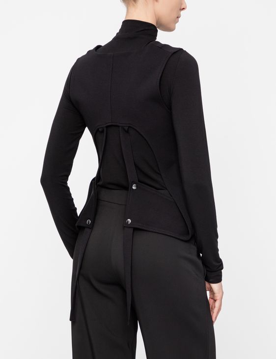 Black jersey jacket - cut-out back by Sarah Pacini