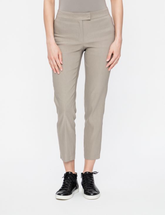 Taupe linen capri pants - linen by Sarah Pacini