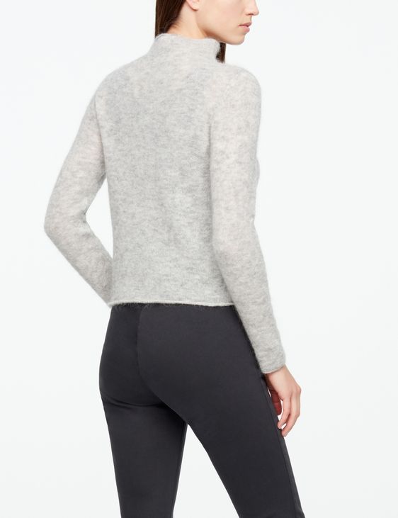 Grey mohair mohair-merino sweater by Sarah Pacini