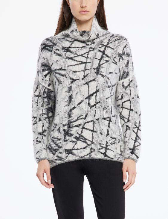 White soft sweater - crossing lines by Sarah Pacini