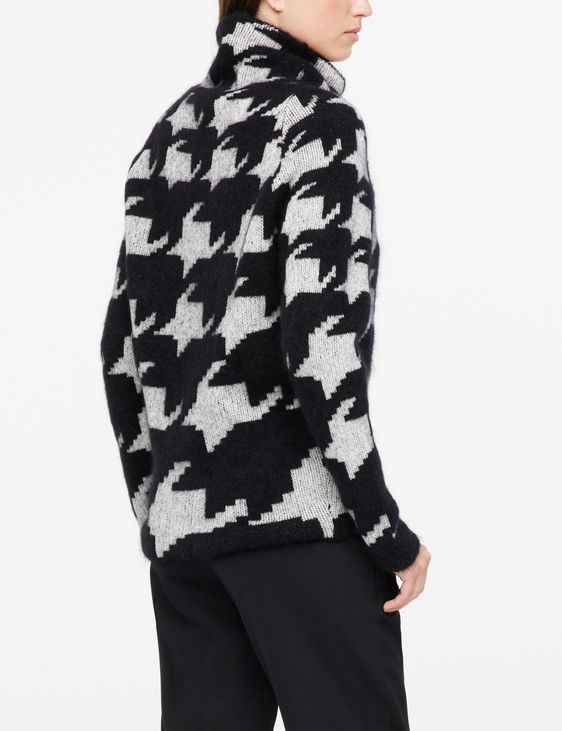 Black long sweater - houndstooth by Sarah Pacini