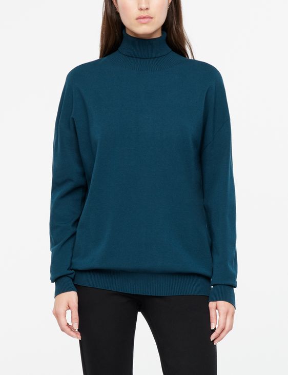Blue seamless sweater - mock neck by Sarah Pacini