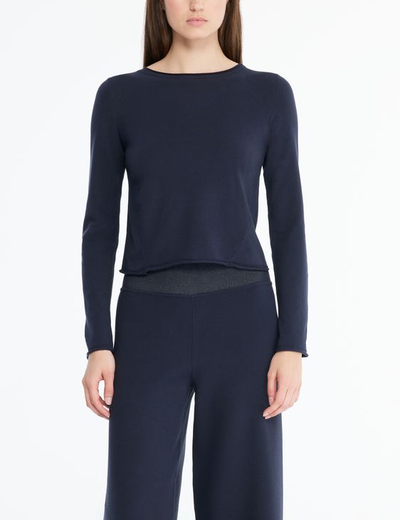 Navy blue short sweater sale