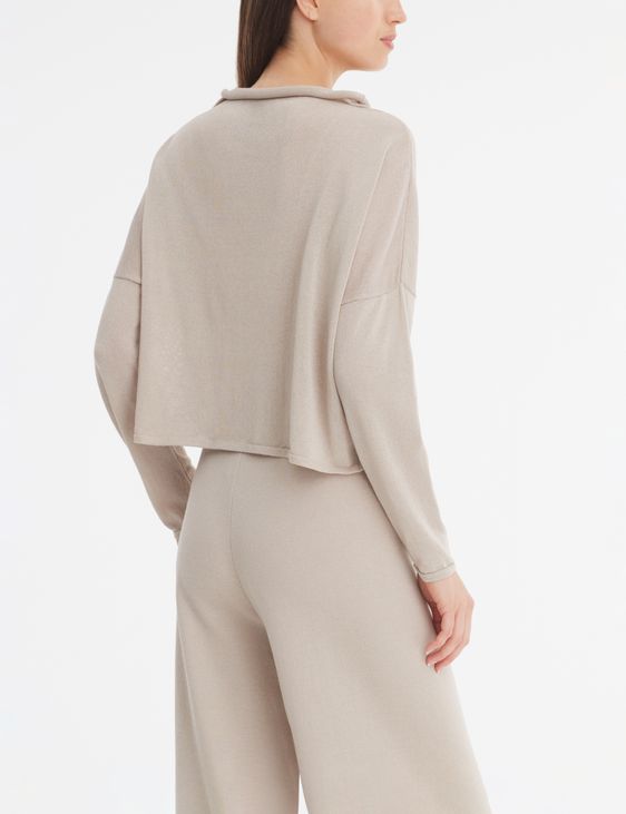 Mastic cropped sweater - asymmetric by Sarah Pacini