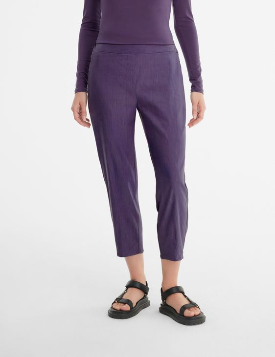 Black stretch-linen pants - cropped by Sarah Pacini
