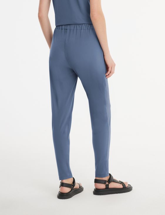 Blue straight-leg pants - techno fabric by Sarah Pacini