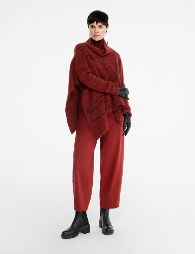 Black long gloves - leather and wool by Sarah Pacini