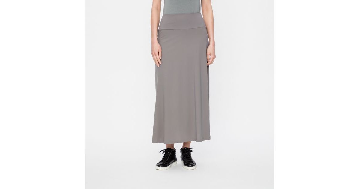 Jupe Longue Cargo Sarah Pacini 100% Lin Enduit Beige - Taille ~40, Occasion Très Bon état