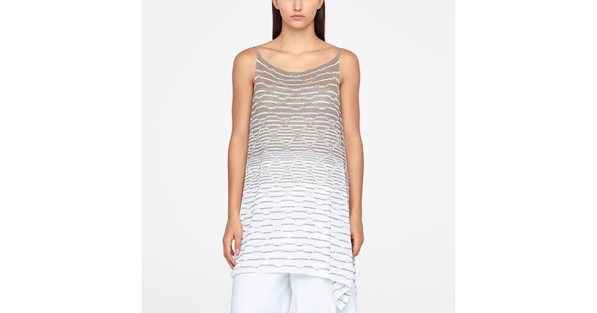 Gilet Zip Asymétrique En Maille De Lin Marron Sarah Pacini - Taille Unique 38/40 - Occasion TB