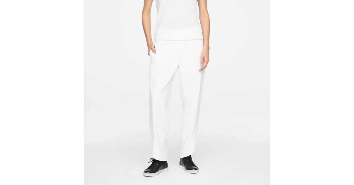 Witte linnen broek - schuine zomen - Sarah Pacini