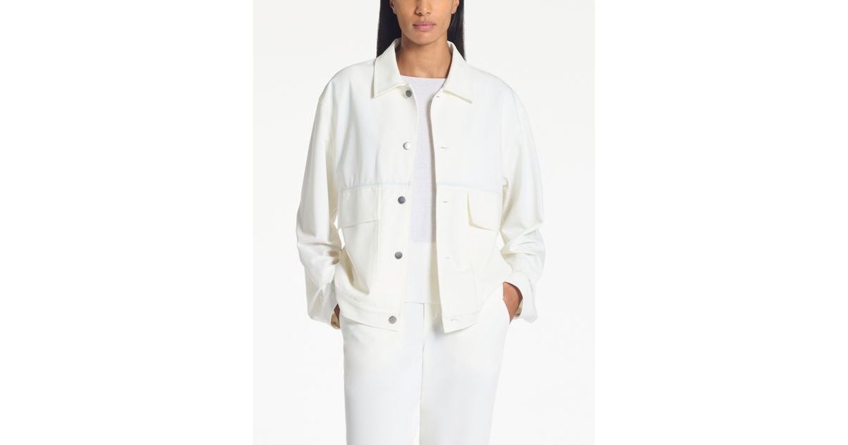 White gender neutral bomber jacket – summer jersey by Sarah Pacini