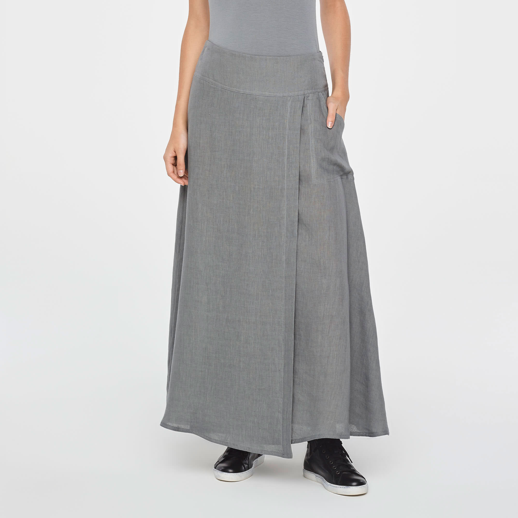Maxi skirt SARAH PACINI Anthracite size 38 FR in Cotton - 31878594