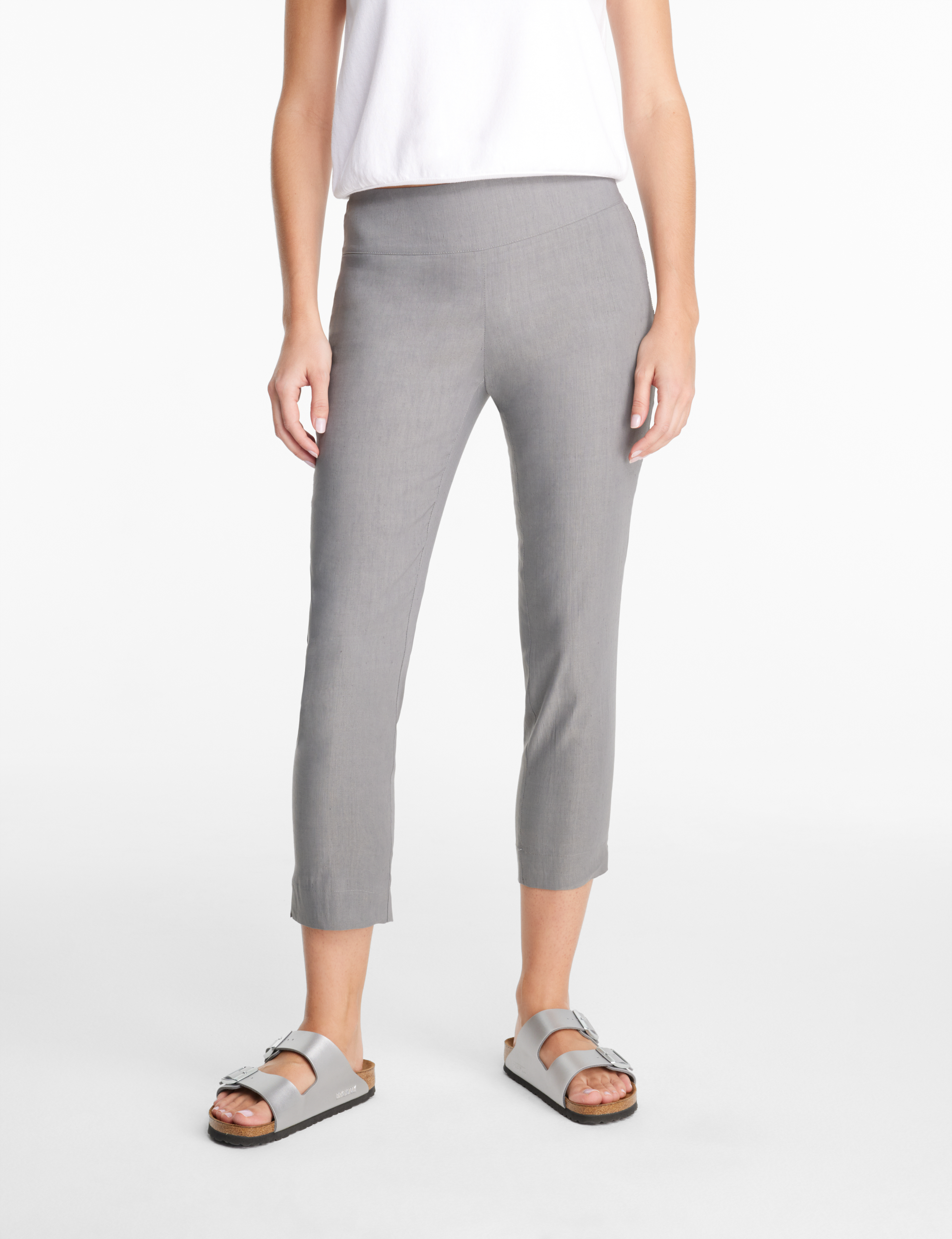 Grey cropped pants - drawstring cuffs by Sarah Pacini