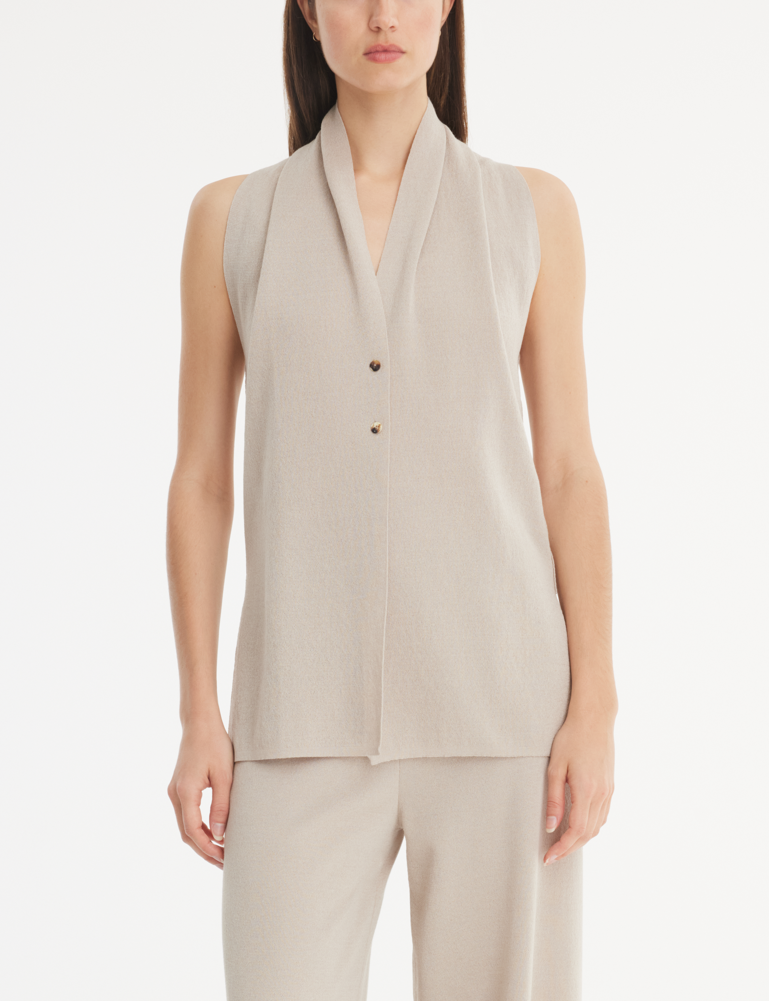 Mastic cropped sweater - asymmetric by Sarah Pacini