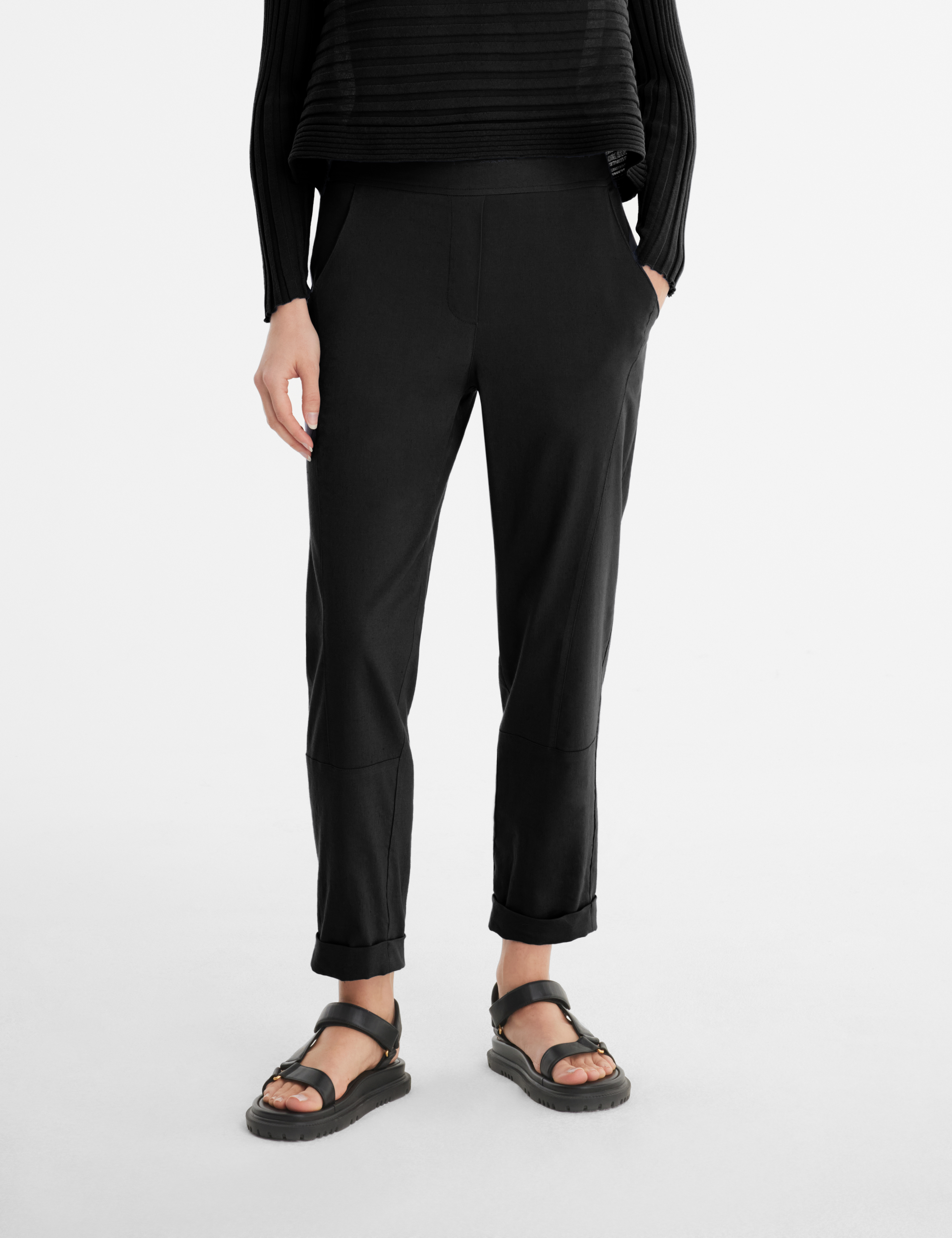 SARAH PACINI SHORT LEGGINGS - TECHNO FABRIC BLACK - Annaleen's