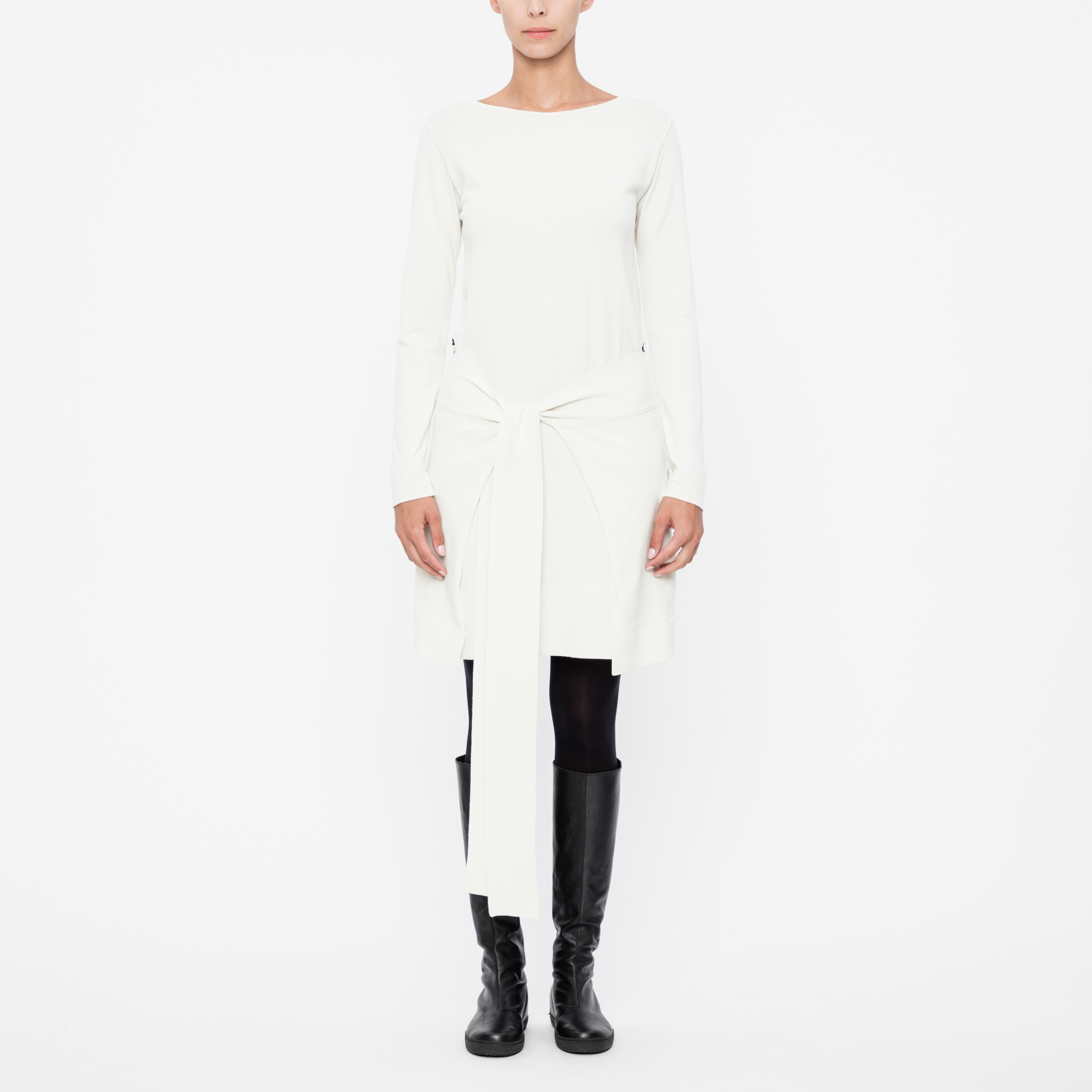 White viscose dress - zipped panel by Sarah Pacini