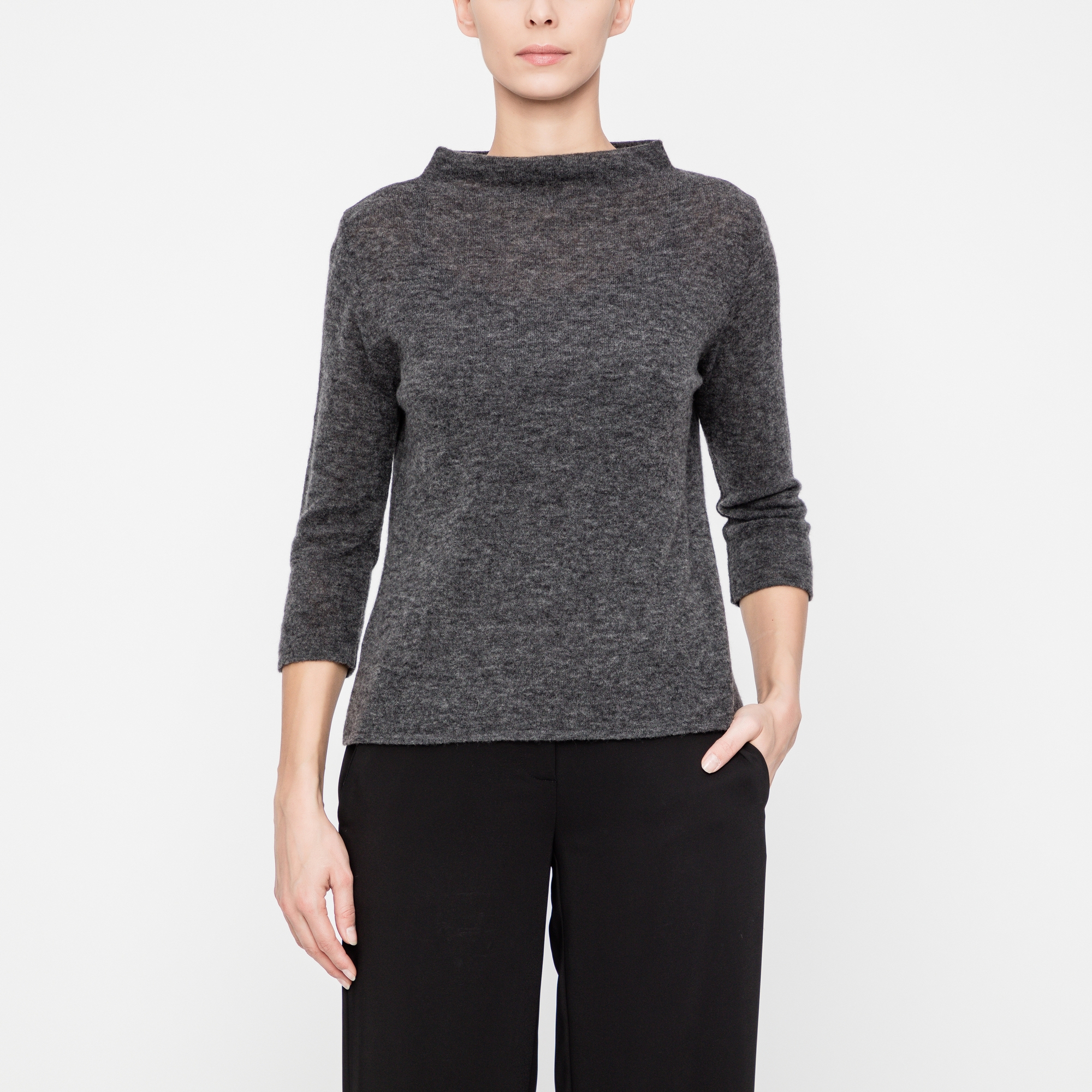Merino sweater - funnel collar
