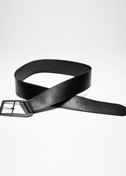 Sarah Pacini Leather belt with asymmetrical buckle