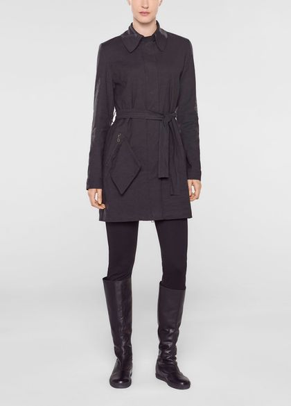 Sarah Pacini Straight belted coat