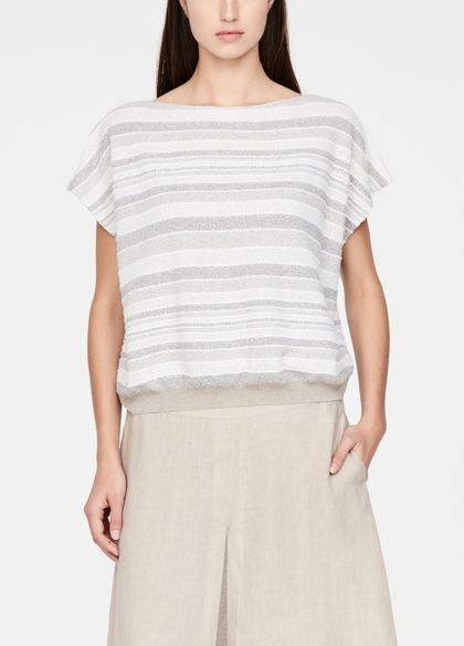 Sarah Pacini Cap sleeve sweater - faded stripes