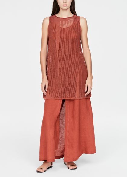Sarah Pacini Linen dress - perforated