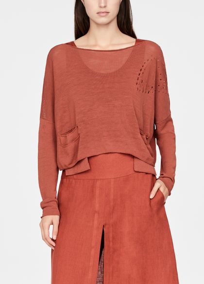 Sarah Pacini Cropped linen sweater - mandana