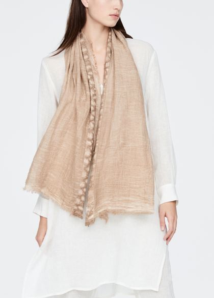 Sarah Pacini Fine cotton scarf - appliqué