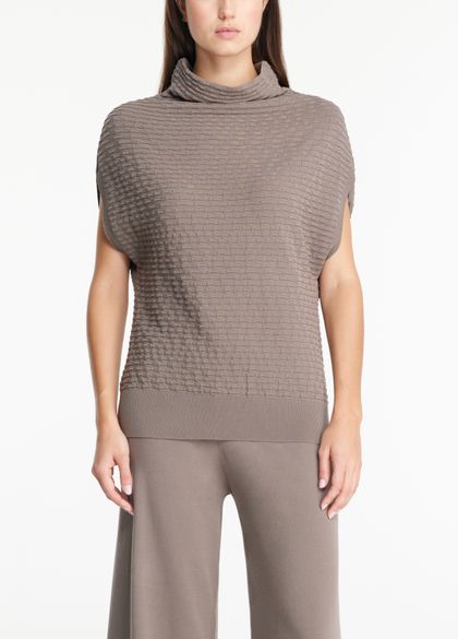 Sarah Pacini Embossed sweater - funnel neck