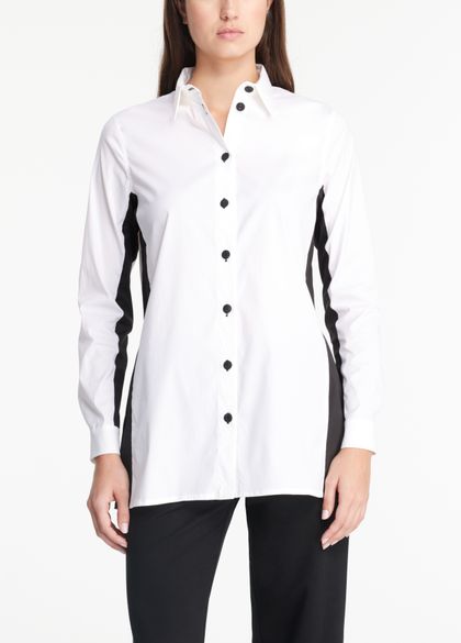 Sarah Pacini Cotton poplin shirt - side slits