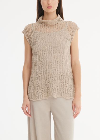 Sarah Pacini Pull manches courtes - maille dentelle