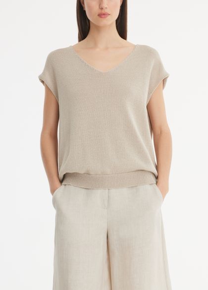 Sarah Pacini Mako cotton sweater - cap sleeves