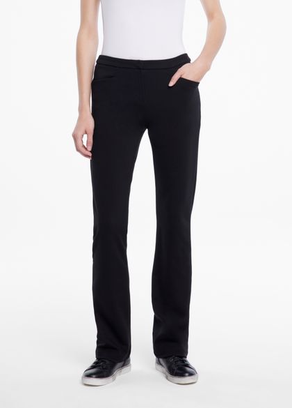 Black wool yoko pants - wool gabardine by Sarah Pacini