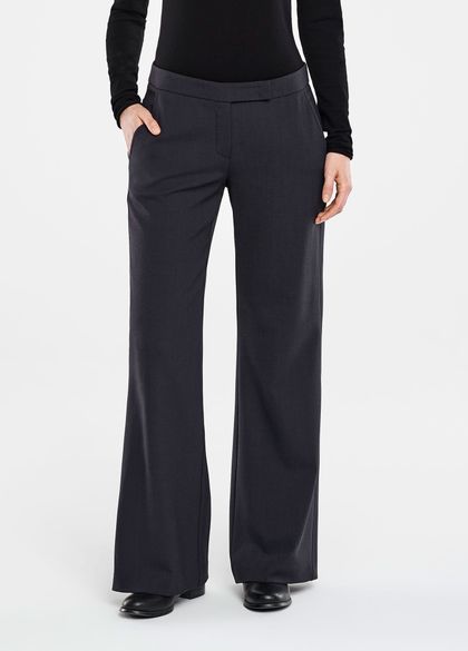 Black linen stretch linen pants by Sarah Pacini