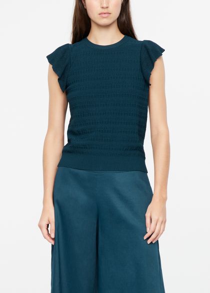 Blue seamless sweater - mock neck by Sarah Pacini