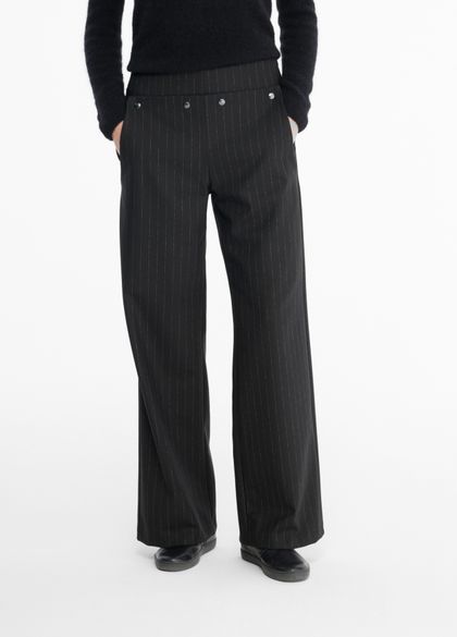 Black wool gabardine pants - noriko by Sarah Pacini