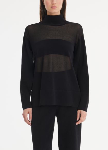 Sarah Pacini Mockneck sweater -sleeve slits