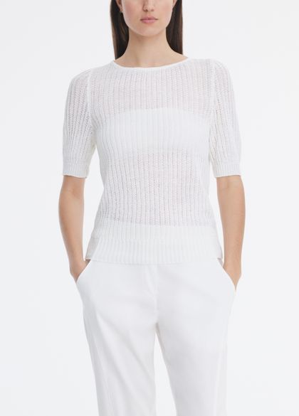 Sarah Pacini Ribbed sweater - short sleeves