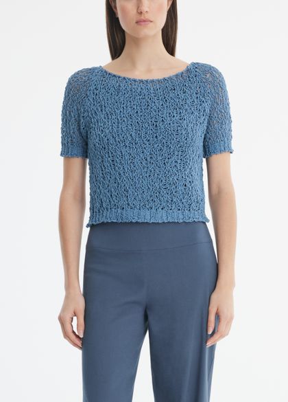 Sarah Pacini Kurzer pullover - exotisches strickmuster