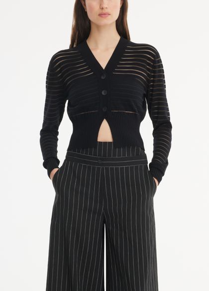 Sarah Pacini Cardigan - sheer stripes