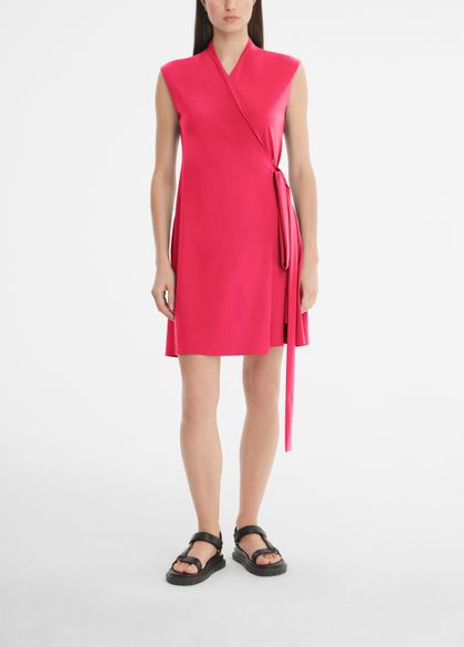 Sarah Pacini Short wrap dress - techno fabric